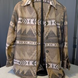 BB Dakota Patterned Shirt Jacket Bohemian Steve Madden Small